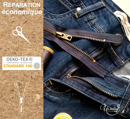 Fermeture JEANS  maille laiton