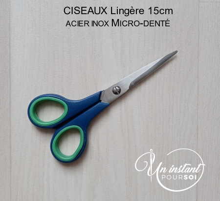 Ciseaux lingère 15cm acier inox micro-denté