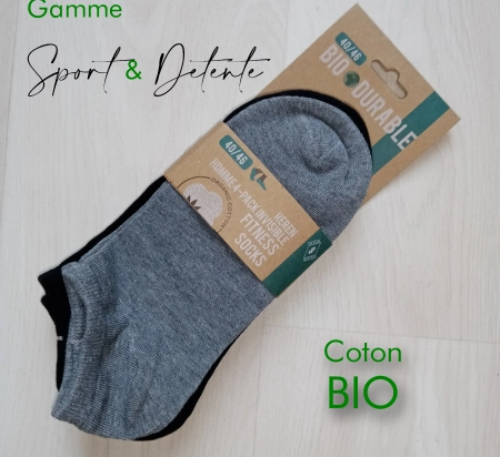 INVISIBLE Chaussettes homme Coton BIO - Pack de 4 paires