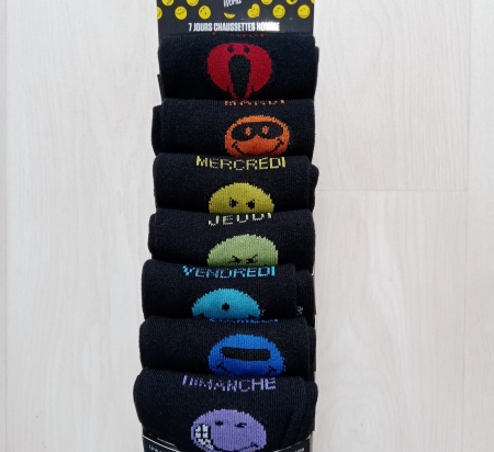 Chaussettes homme "Semainier  SMILEY"