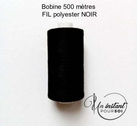 FIL polyester bobine 500 m • NOIR