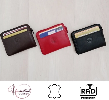 Porte-monnaie cuir RFID "MATHIEU"