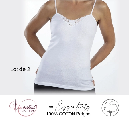 Caraco broderie • Blanc • Lot de 2