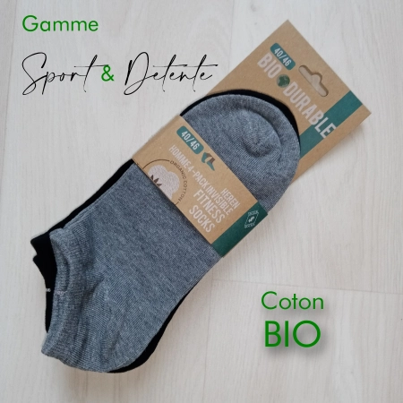 INVISIBLE Chaussettes homme Coton BIO - Pack de 4 paires